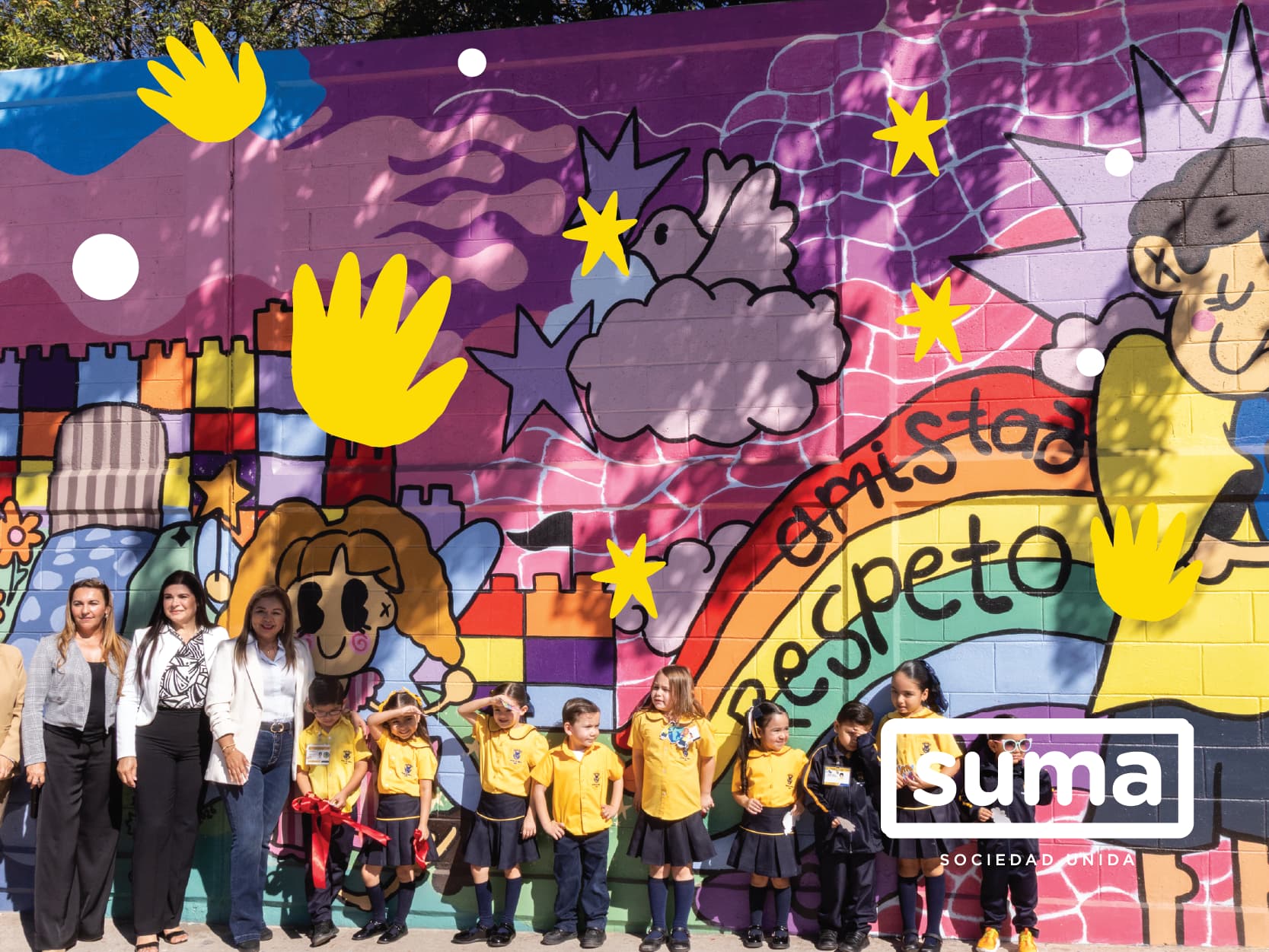 Niñas y niños de la UAS inauguran Jardín de juegos mágico, mural hecho con sus ideas